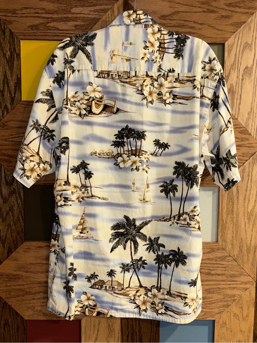 Vintage Pierre Cardin Tropical Shirt Cotton Short Sleeve Hawaiian Button Up Sz M - Picture 3 of 6